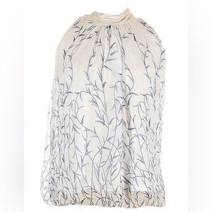EUC Elena Baldi floral sleeveless blouse Large silk